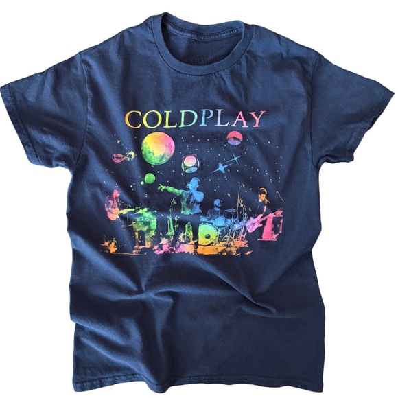 Coldplay Music of the Spheres Tour 2022 Navy Band Tee Unisex Small / Men’s XS - Picture 1 of 7